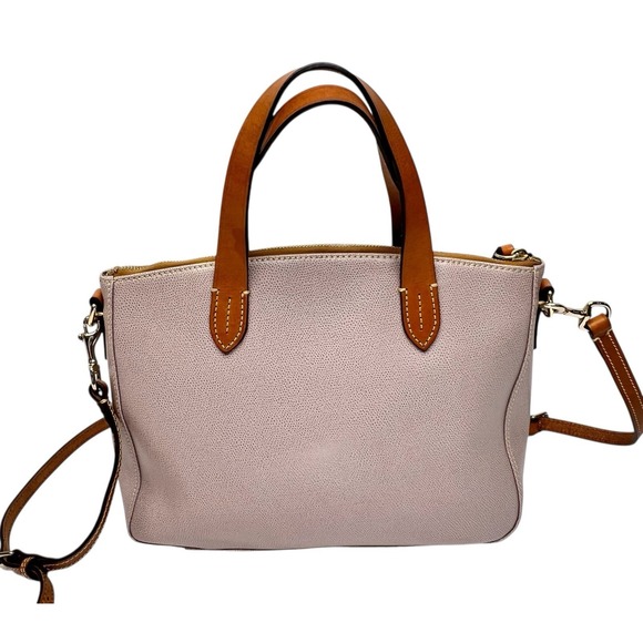 Dooney & Bourke Pebble Leather Daniella Tote Zip Purple Shoulder Bag Stitched - Picture 5 of 16